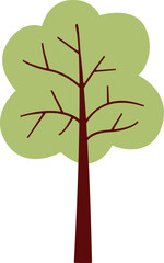 Tree shape vector illustration. Simple Tree silhouette design elements