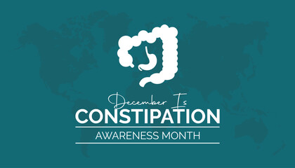 Vector illustration on the theme of Constipation awareness month observed each year during December.banner, Holiday, poster, card and background design.