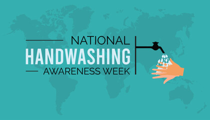 Vector illustration on the theme of National Handwashing awareness week observed each year during December.banner, Holiday, poster, card and background design. - obrazy, fototapety, plakaty