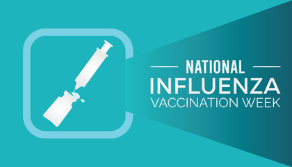 Vector illustration on the theme of National Influenza Vaccination week observed each year during December.banner, Holiday, poster, card and background design.