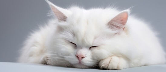 lazy white cat