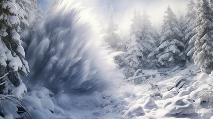Obraz na płótnie Canvas a snow-covered coastal landscape during a winter storm