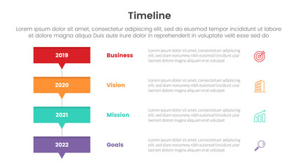 timeline set of point infographic with rectangle callout stack and 4 point stages concept for slide presentation template banner