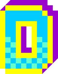 Pixel Font Letter D