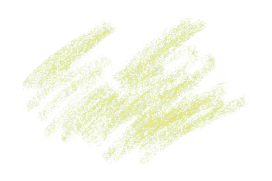 light yellow pencil strokes isolated on transparent background