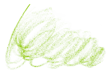 green pencil strokes isolated on transparent background