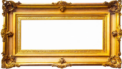 rectangle antique gold frame isolated on the white background rectangle gold frame isolated golden frame isolated