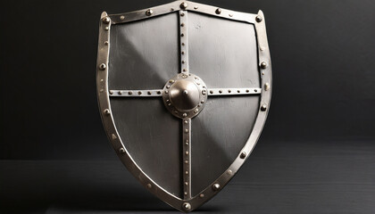 medieval shield on black background