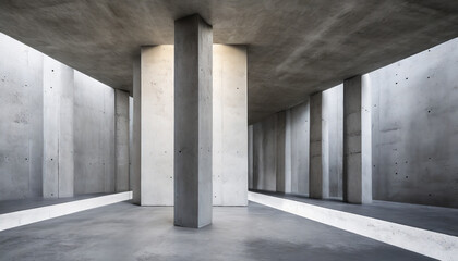 abstract modern interior background with concrete pillar