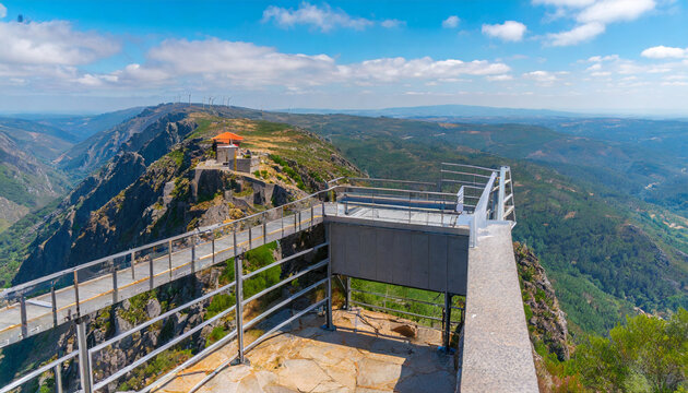 observation deck of detrelo da malhada in serra da freita arouca portugal