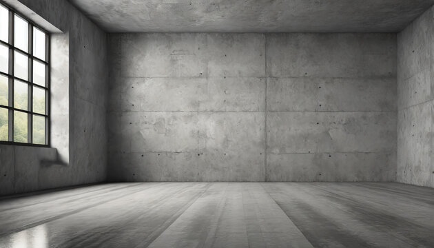 nice concrete room with floor and modern wall background