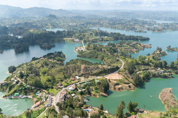 Beautiful landscape in El Peñol Guatape, Medellin Colombia