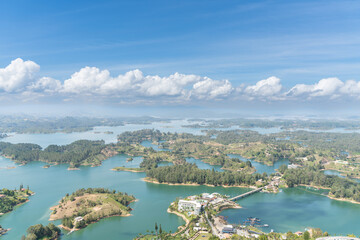 Beautiful landscape in El Peñol Guatape, Medellin Colombia