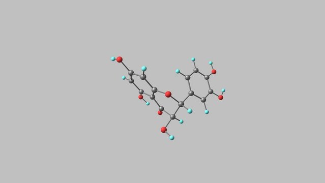 Taxifolin molecule rotating video Full HD