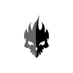 Black Skull Logo Template on white background.