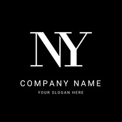 NY Letter Initial Logo Design Template Vector Illustration