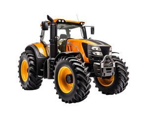 Obraz premium Tractor farm isolated on a transparent background, Agricultural tractor. Generative AI