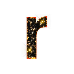 Sparkling bokeh alphabet letters from A to Z, isolated on transparent background, lowercase. This is a part of a set which also includes numbers, symbols, and frames