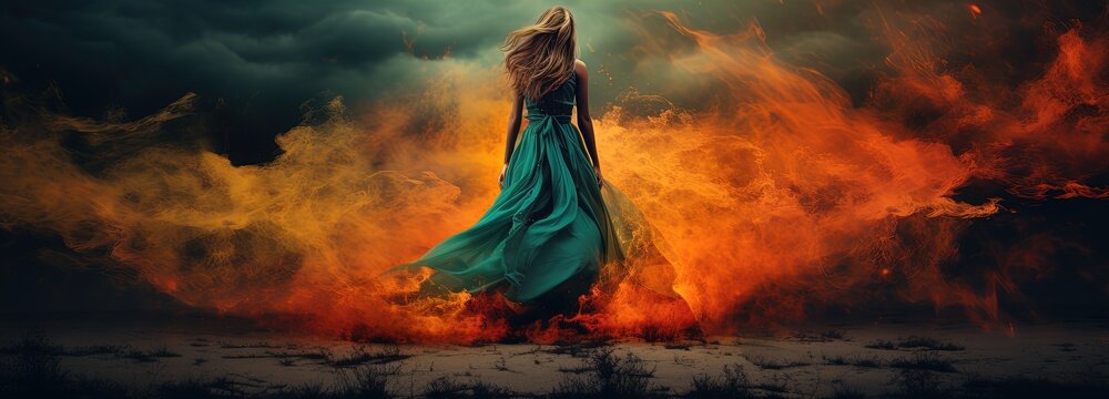 Malevolent Witch Unleashes Colorful Chaos: Dark Magic in Orange and Cyan!