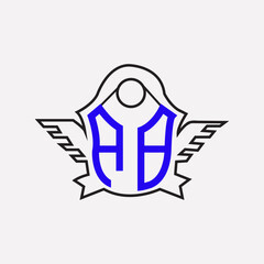 creative letter AB monogram for logo design template