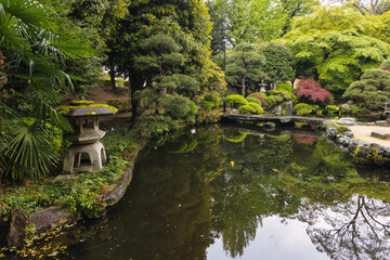 public, traditional Japanese park in Ashikaga, Japan