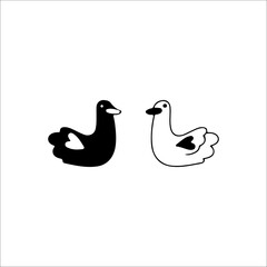 vector illustration of two cute doodle ducks