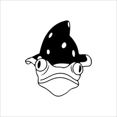 vector illustration of a frog wearing a hat