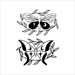 vector illustration of a butterfly with concept leaves