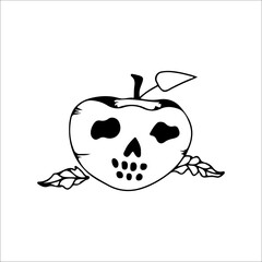 apple concept skull illustration vector