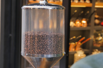  fresh coffee beans selling at Istanbul street in a jar 