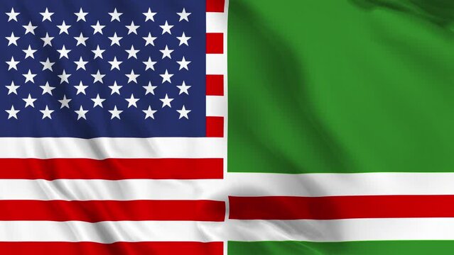 USA and Chechen Repub lic of Ichkeria Flag Loop