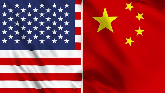 USA and China Flag Loop