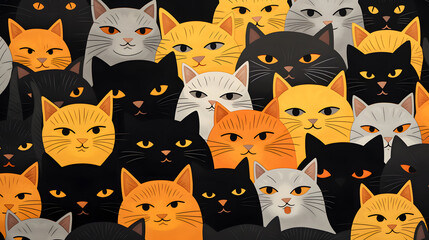 seamless pattern with cats