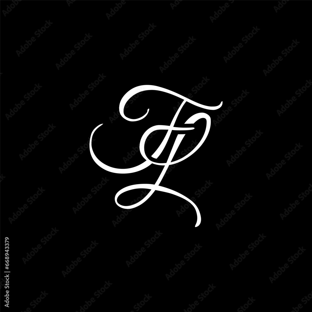 Wall mural initial two letter fl monogram logo vector white