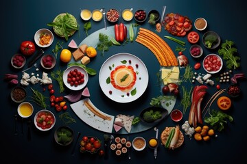 Gastronomic art collage using different products 