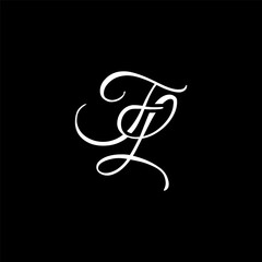 initial two letter FL monogram logo vector white