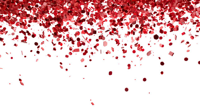 spreading Confetti red separate.valentine background.christmas background cut-out png