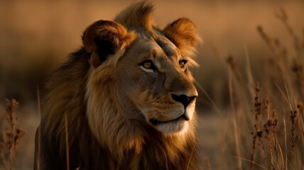 African male lion headshot 