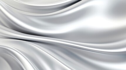 Obraz premium Close up of silver silk background, Abstract white cloth fabric wave