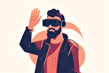 Portrait of a man wearing a cyberpunk headset