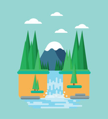 mountain landscape flat design