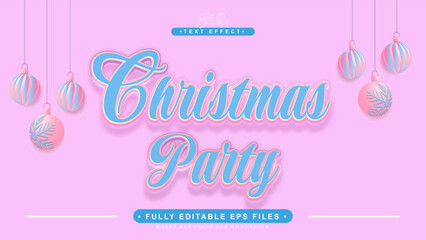 editable christmas party text effect.typhography logo