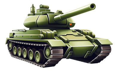 Military tank isolated. - obrazy, fototapety, plakaty