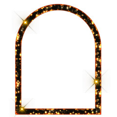 Sparkling bokeh round rectangle geometric frame outline isolated on transparent background. This is a part of a set which also includes letters, numbers, symbols, and shapes