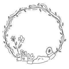 circle flower frame
