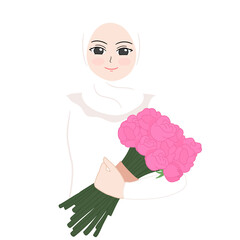 woman holding flower