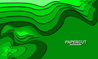 3D abstract background and paper cut shapes with copyspace
