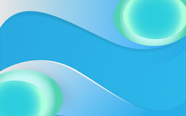 blue background wallpaper with unique wave and circle decoration artistic