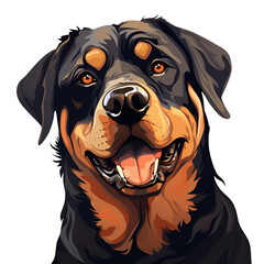 Rottweiler Vector Style Illustration Cartoon Style Logo No Background Applicable to Any Context Perfect for Print On Demand Merchandise