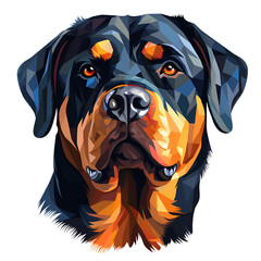 Rottweiler Vector Style Illustration Cartoon Style Logo No Background Applicable to Any Context Perfect for Print On Demand Merchandise